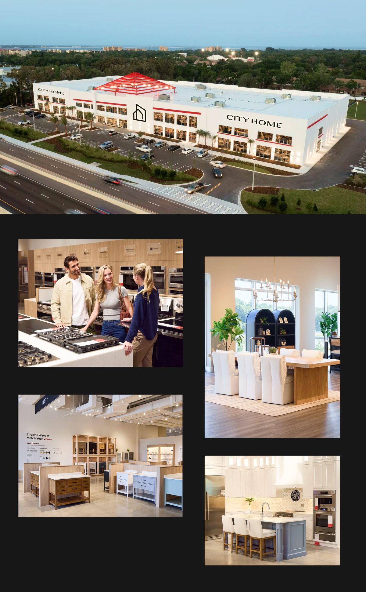 CITY HOME showroom exterior and interiors