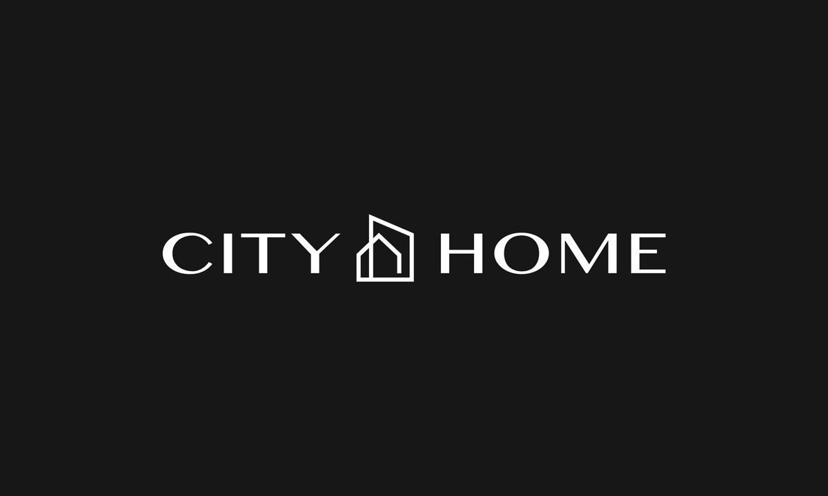 CITY HOME wordmark on black